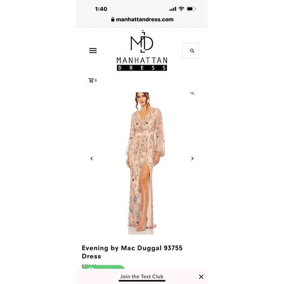 Mac Duggal 93755 Embellished Arresting Floral High Slit Dress Size 6 NWT - Picture 4 of 13